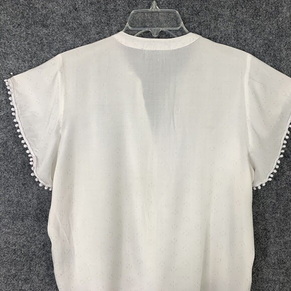 Harve’ Benard Button Up Blouse Women XL Tie Front Hi-low Hem - Picture 7 of 9